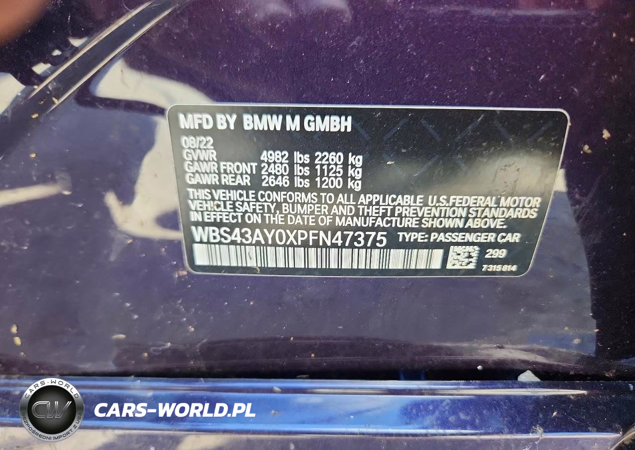 2023 BMW M3 Competition VIN:WBS43AY0XPFN47375 - 12