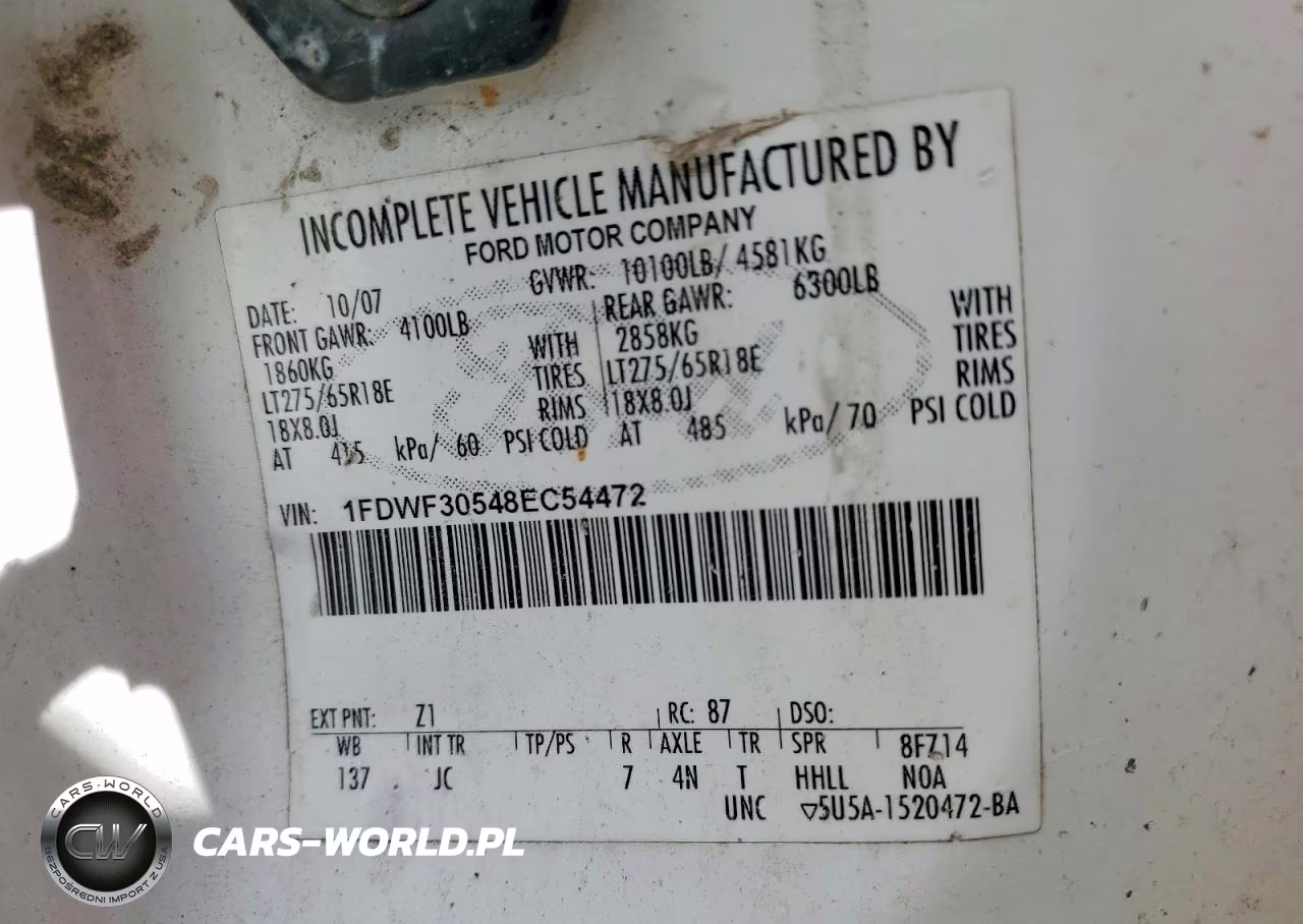 2008 Ford F350 Srw Super Duty VIN:1FDWF30548EC54472 - 11