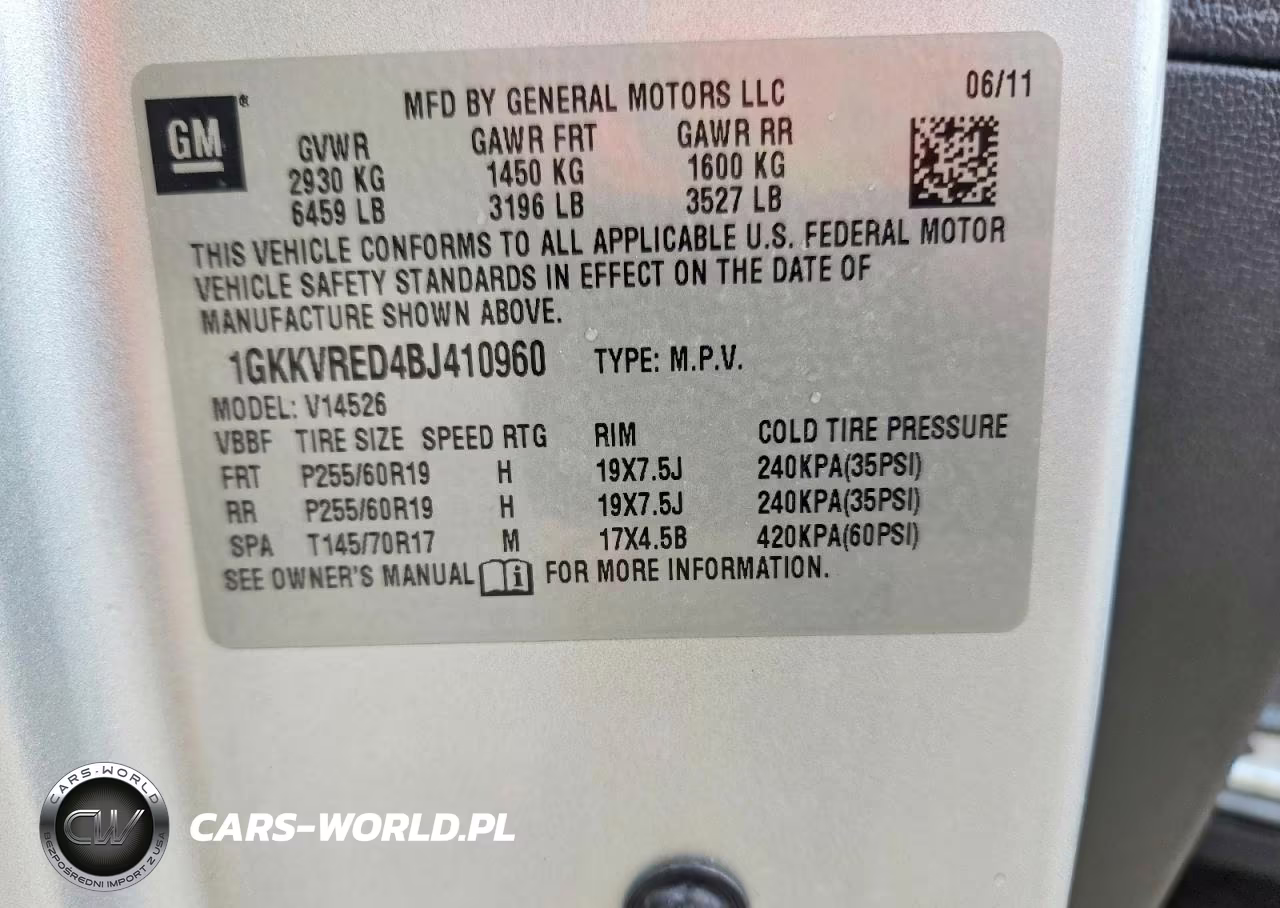 2011 GMC Acadia Slt-1 VIN:1GKKVRED4BJ410960 - 13