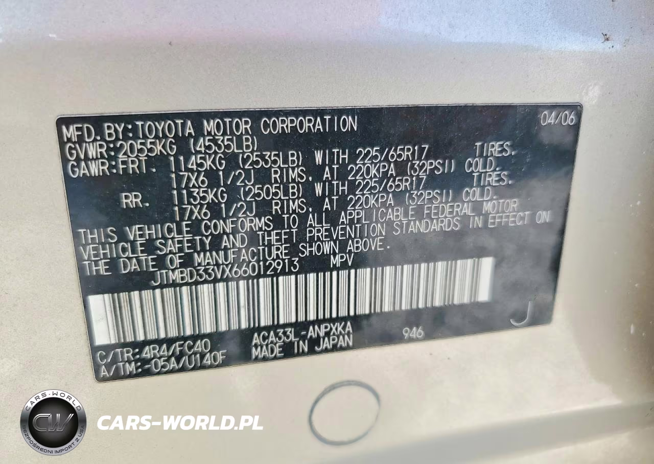 2006 Toyota Rav4 Base VIN:JTMBD33VX66012913 - 13