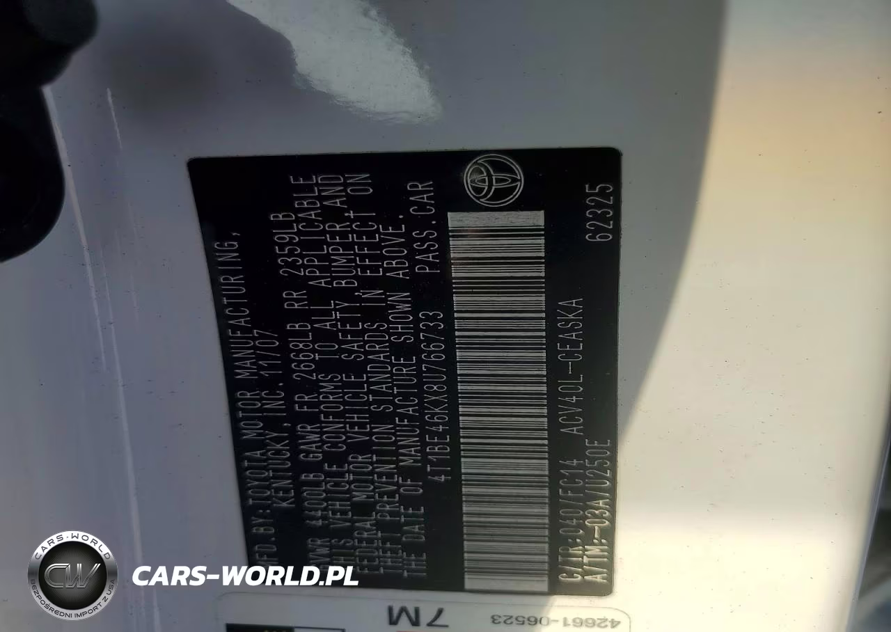 2008 Toyota Camry Se VIN:4T1BE46KX8U766733 - 12