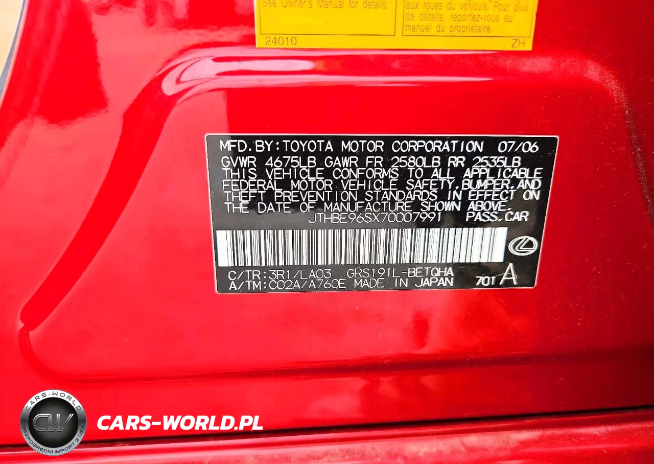 2007 Lexus Gs 350 VIN:JTHBE96SX70007991 - 13