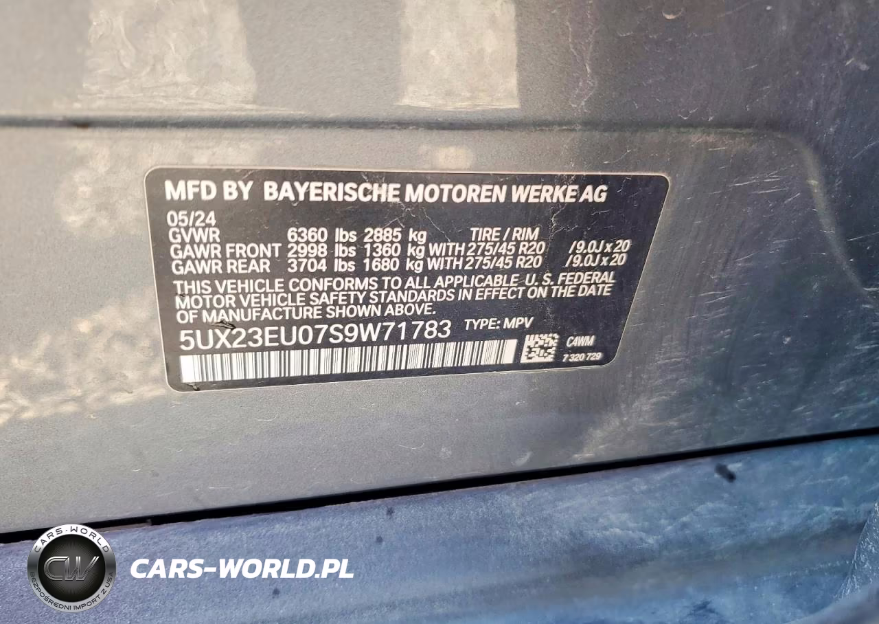 2025 BMW X5 xDrive40I VIN:5UX23EU07S9W71783 - 13