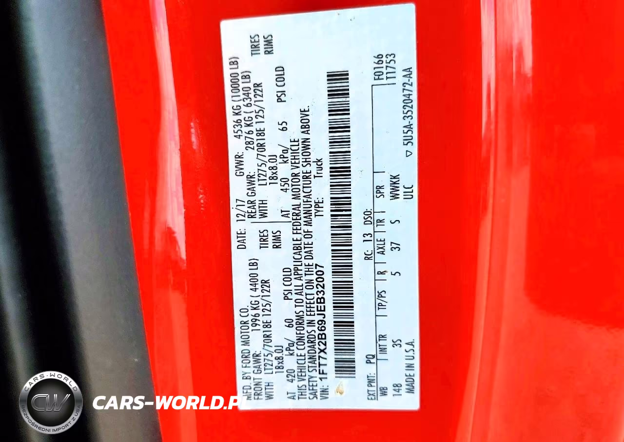 2018 Ford F250 Super Duty VIN:1FT7X2B69JEB32007 - 12