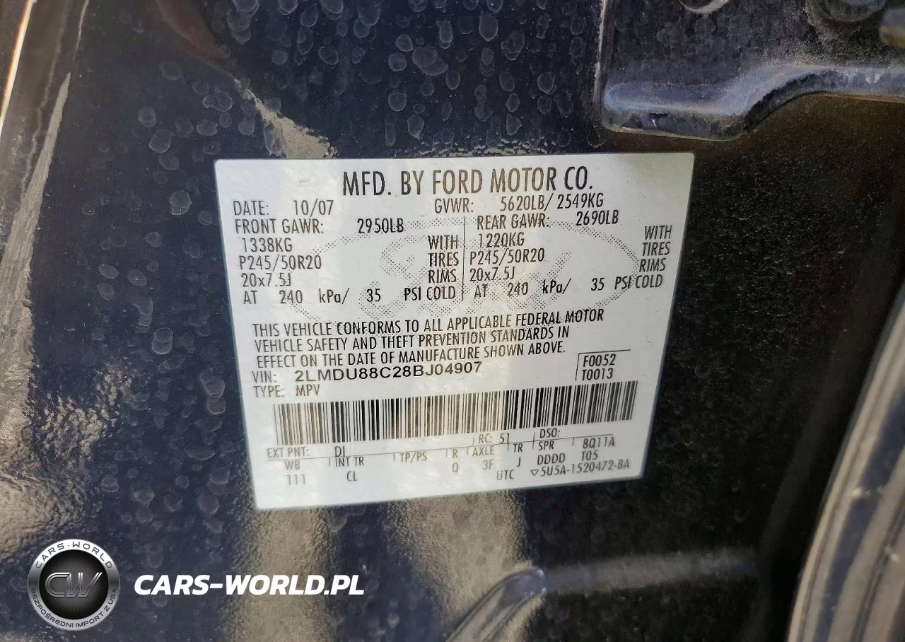 2008 Lincoln Mkx VIN:2LMDU88C28BJ04907 - 13