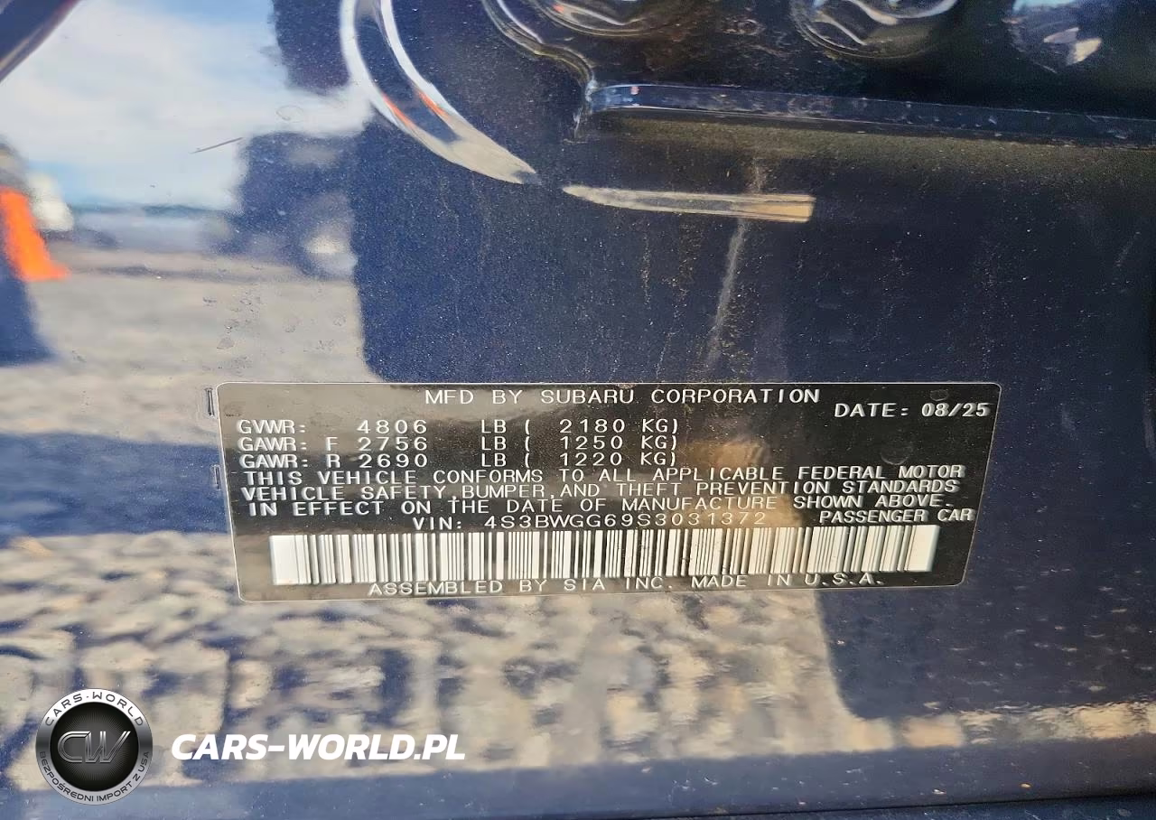 2025 Subaru Legacy Sport VIN:4S3BWGG69S3031372 - 12