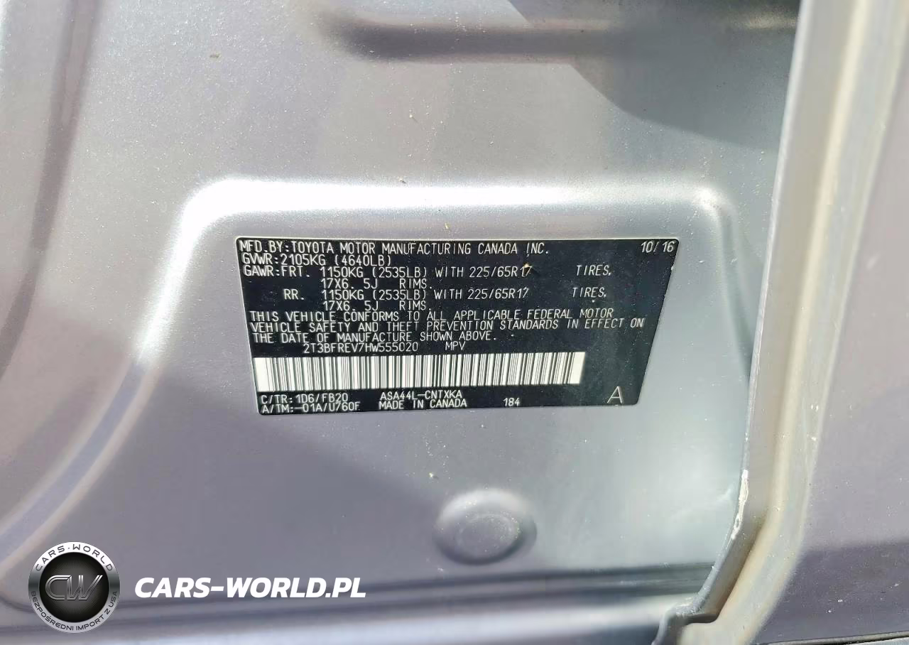 2017 Toyota Rav4 Le VIN:2T3BFREV7HW555020 - 13