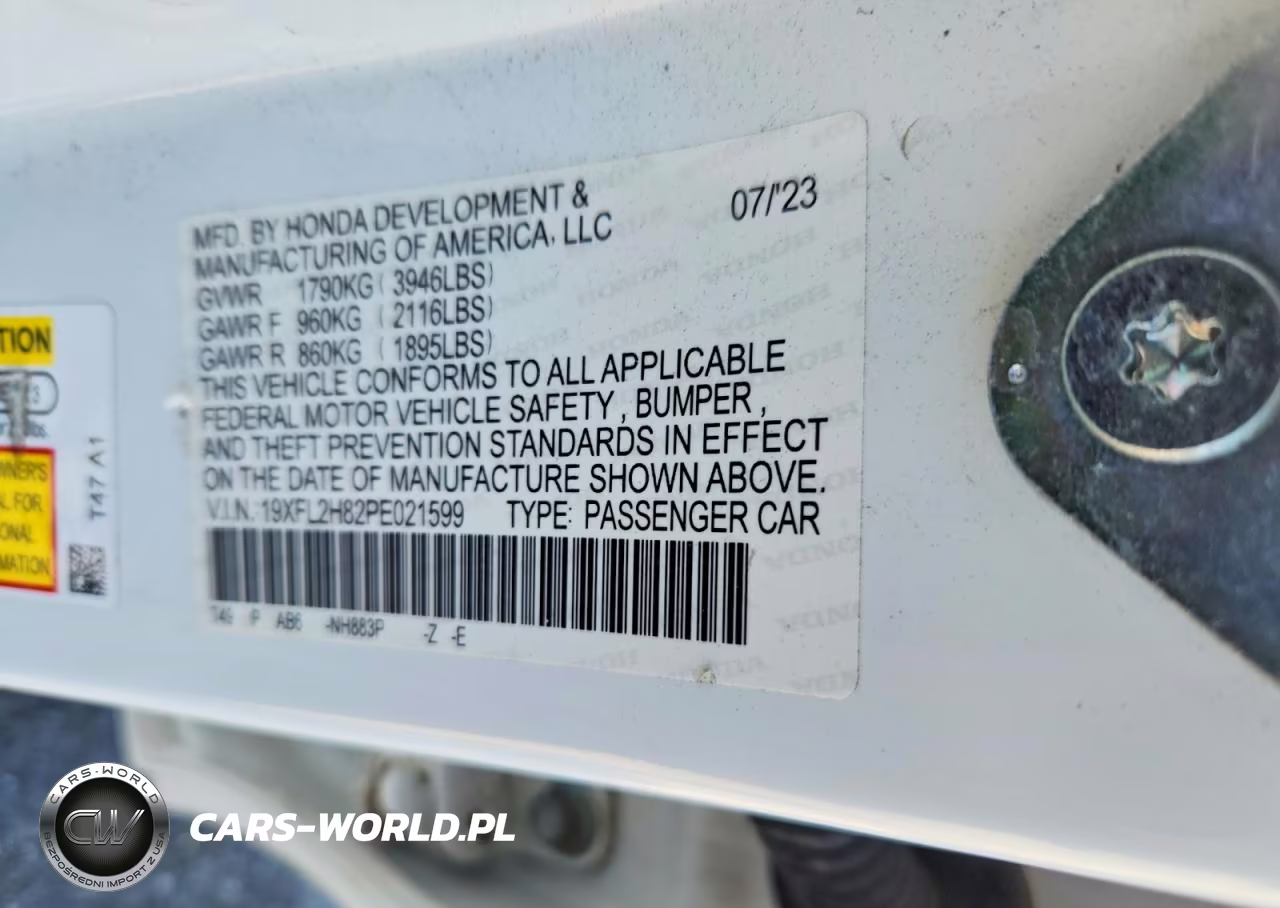 2023 Honda Civic Sport VIN:19XFL2H82PE021599 - 12