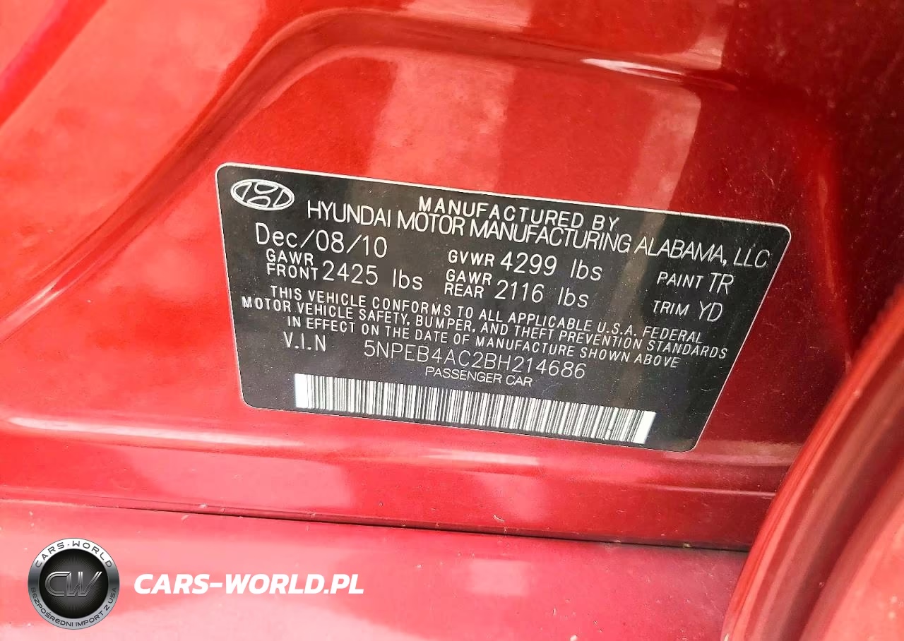 2011 Hyundai Sonata Gls VIN:5NPEB4AC2BH214686 - 12