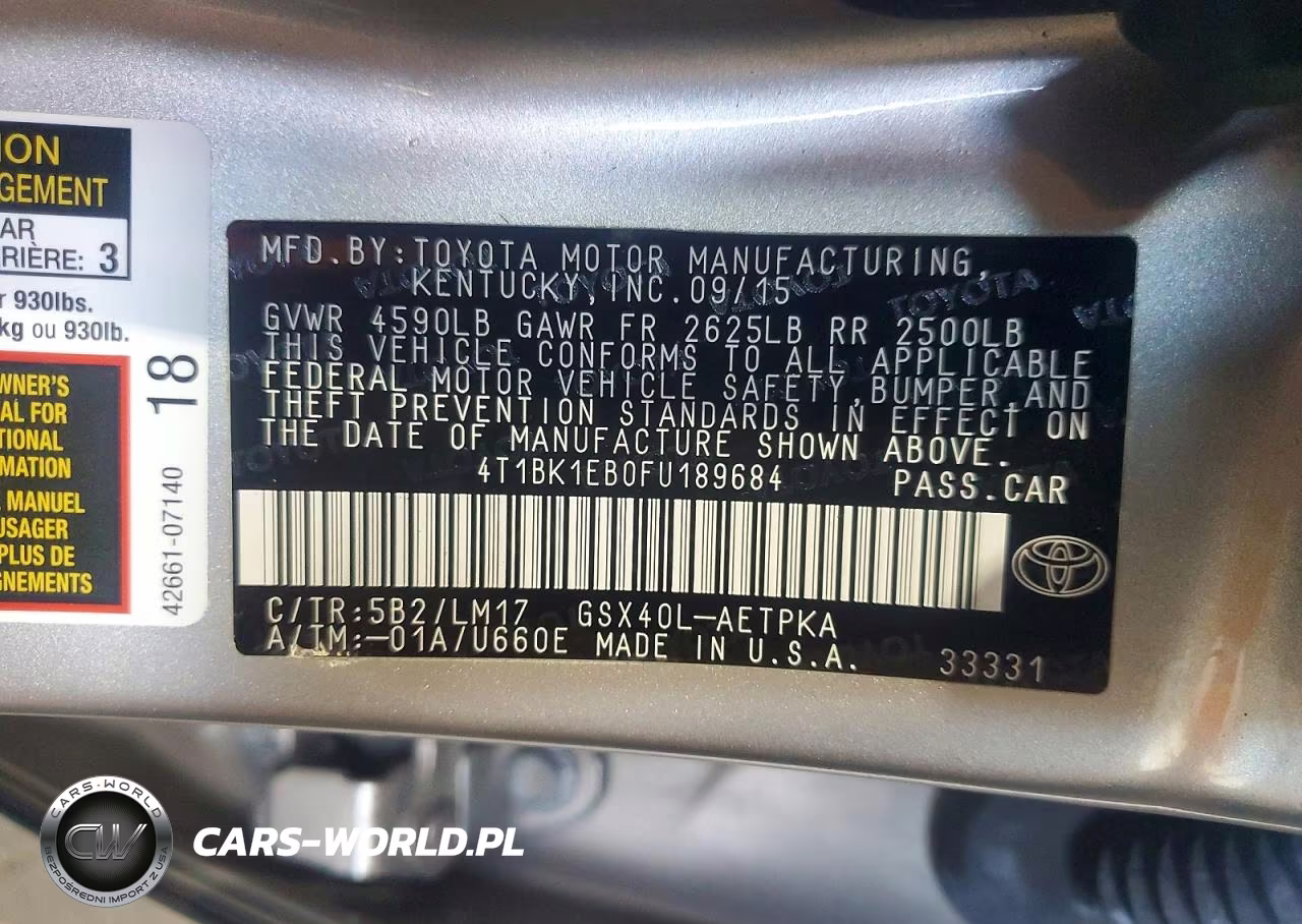 2015 Toyota Avalon Limited VIN:4T1BK1EB0FU189684 - 12