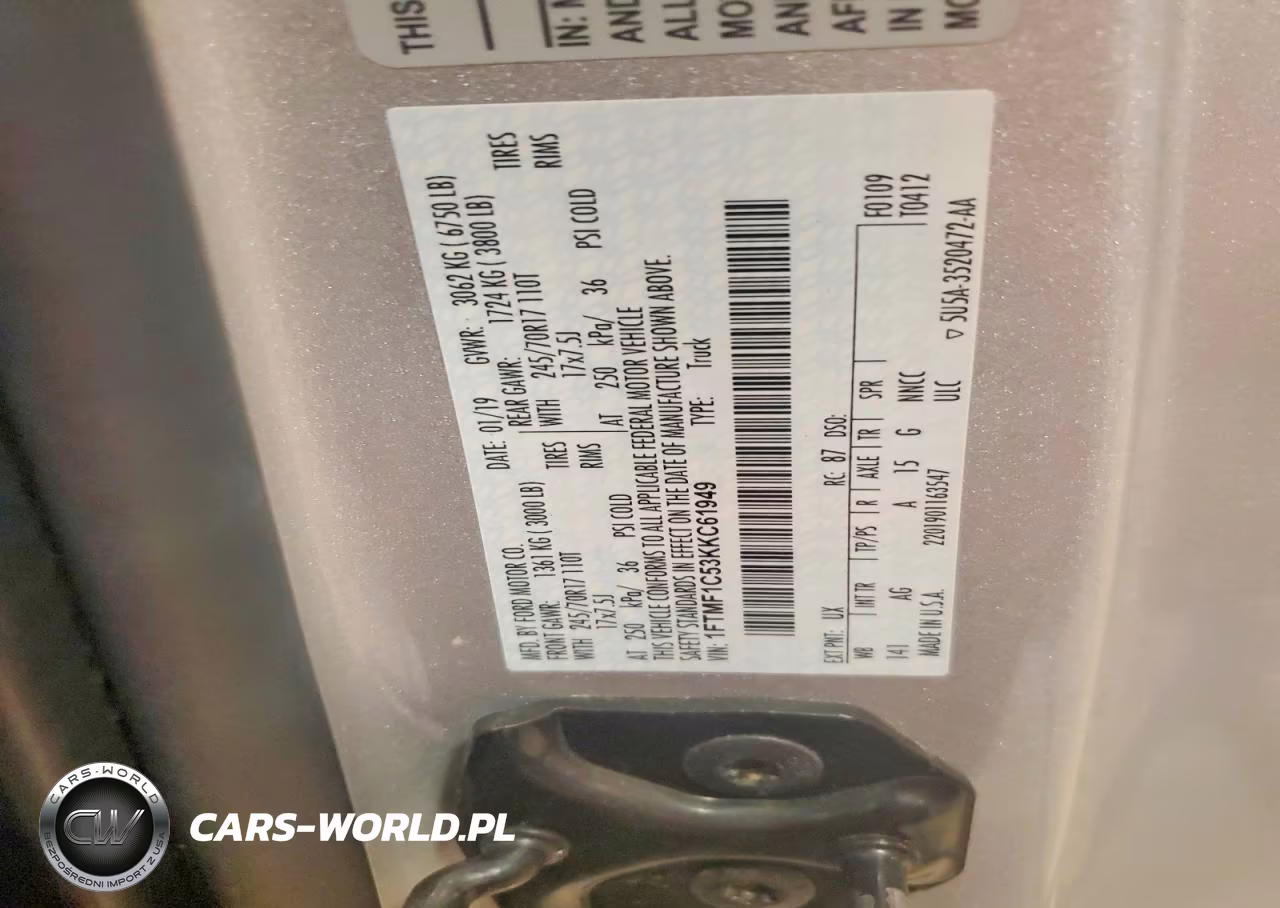 2019 Ford F150 VIN:1FTMF1C53KKC61949 - 12