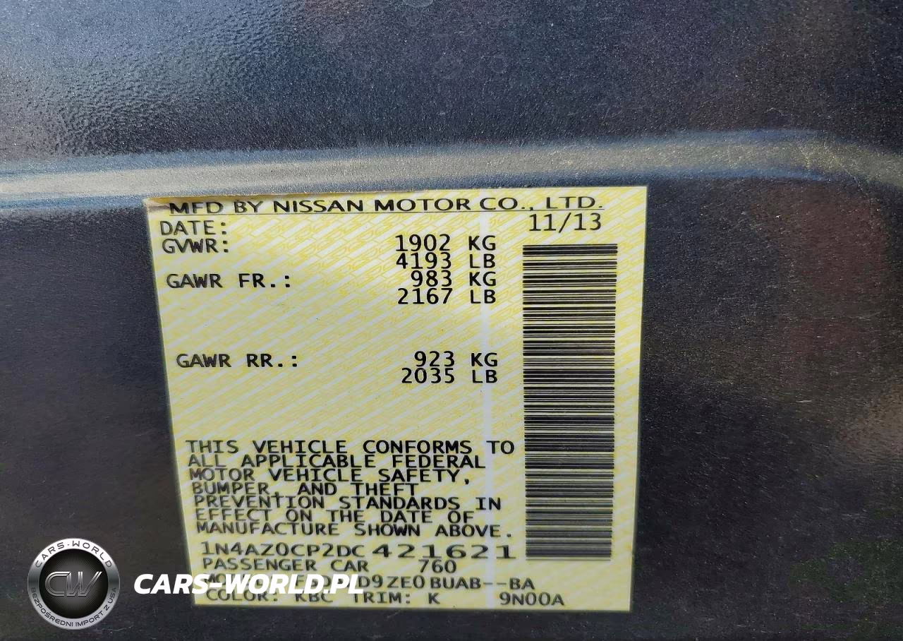 2013 Nissan Leaf S VIN:1N4AZ0CP2DC421621 - 12