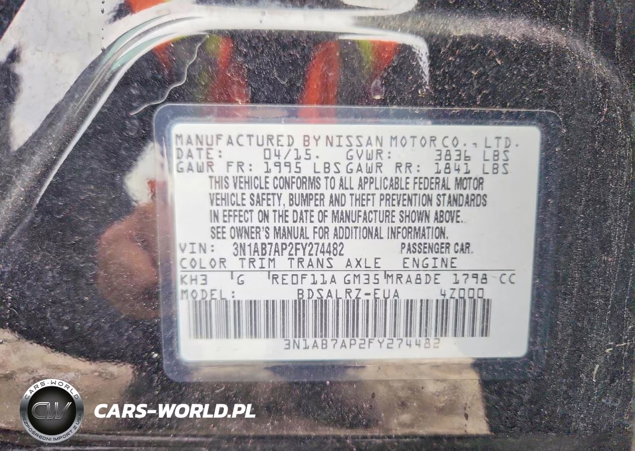 2015 Nissan Sentra Sr VIN:3N1AB7AP2FY274482 - 12