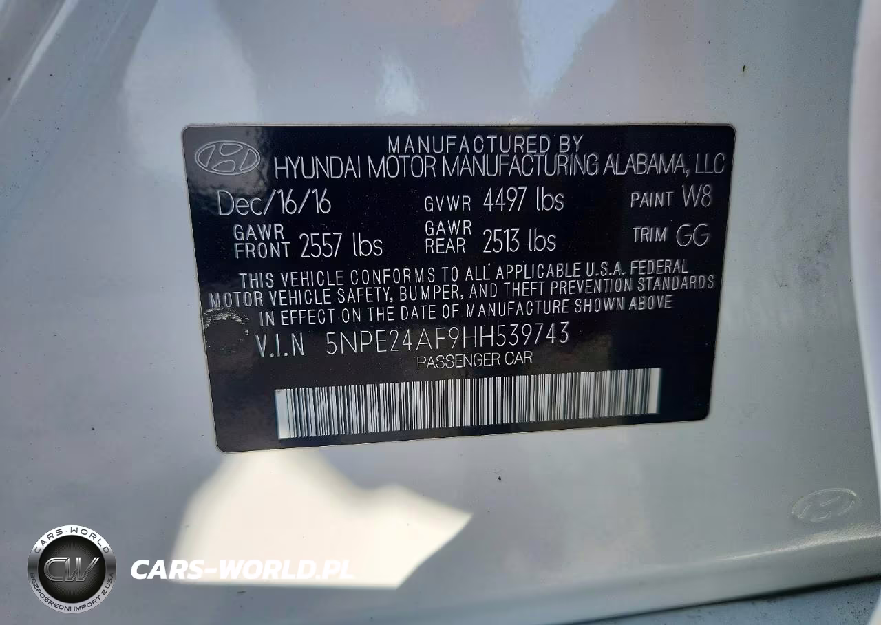 2017 Hyundai Sonata Se VIN:5NPE24AF9HH539743 - 12