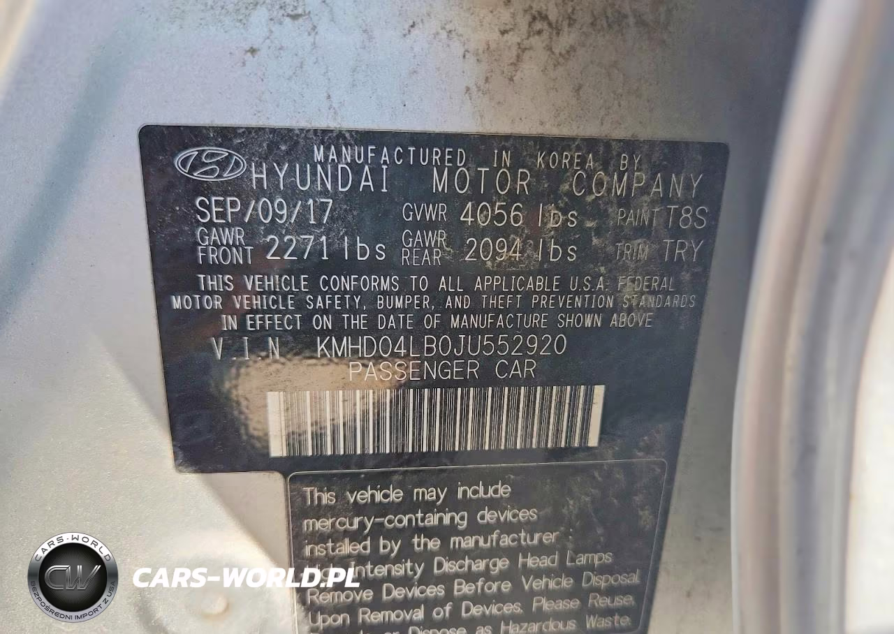 2018 Hyundai Elantra Sport VIN:KMHD04LB0JU552920 - 12