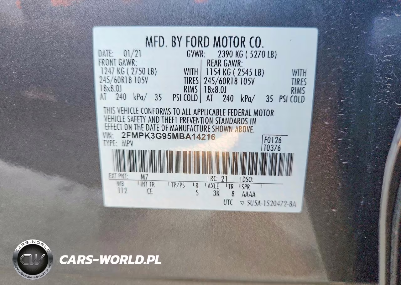 2021 Ford Edge Se VIN:2FMPK3G95MBA14216 - 13