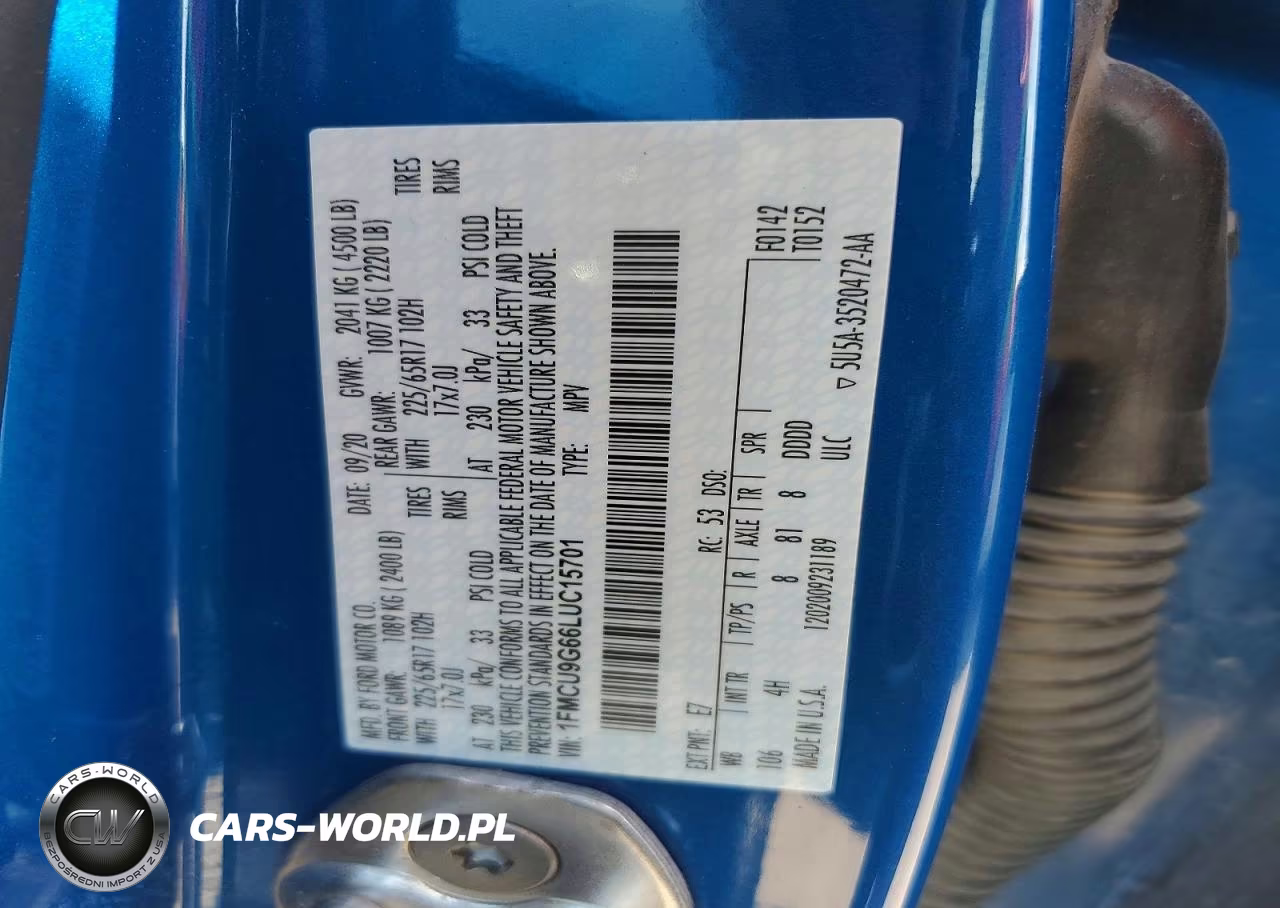 2020 Ford Escape Se VIN:1FMCU9G66LUC15701 - 13