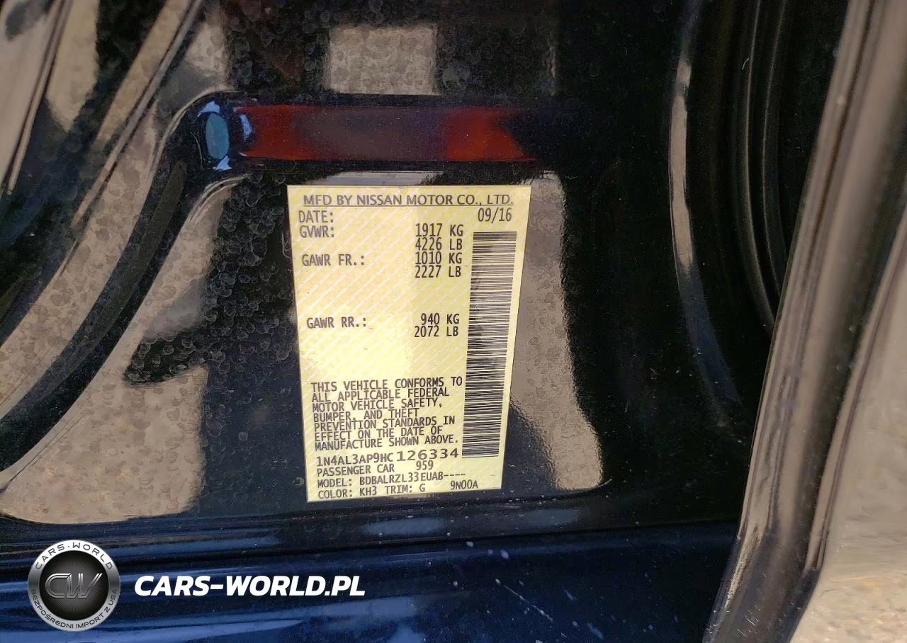 2017 Nissan Altima 2.5 Sl VIN:1N4AL3AP9HC126334 - 13