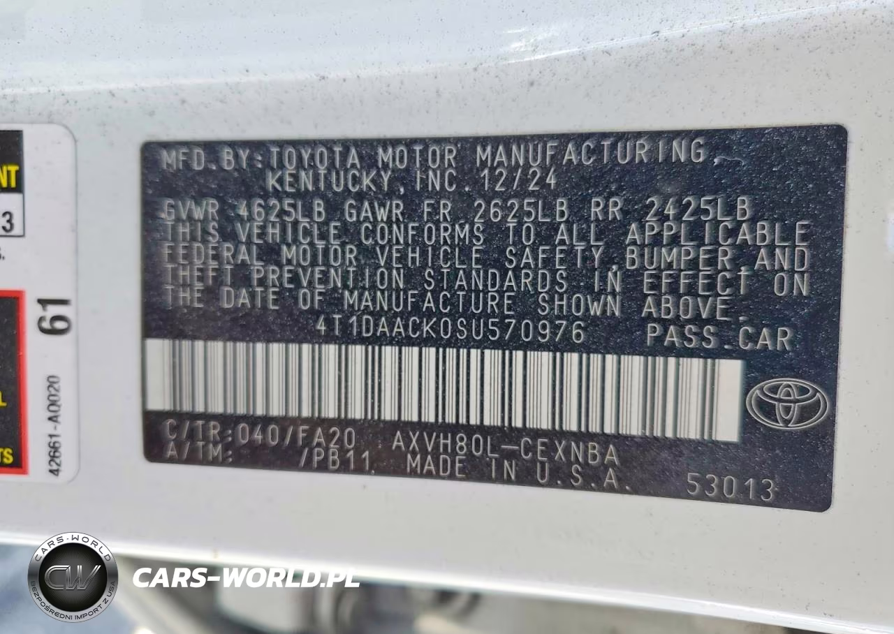 2025 Toyota Camry Le VIN:4T1DAACK0SU570976 - 12