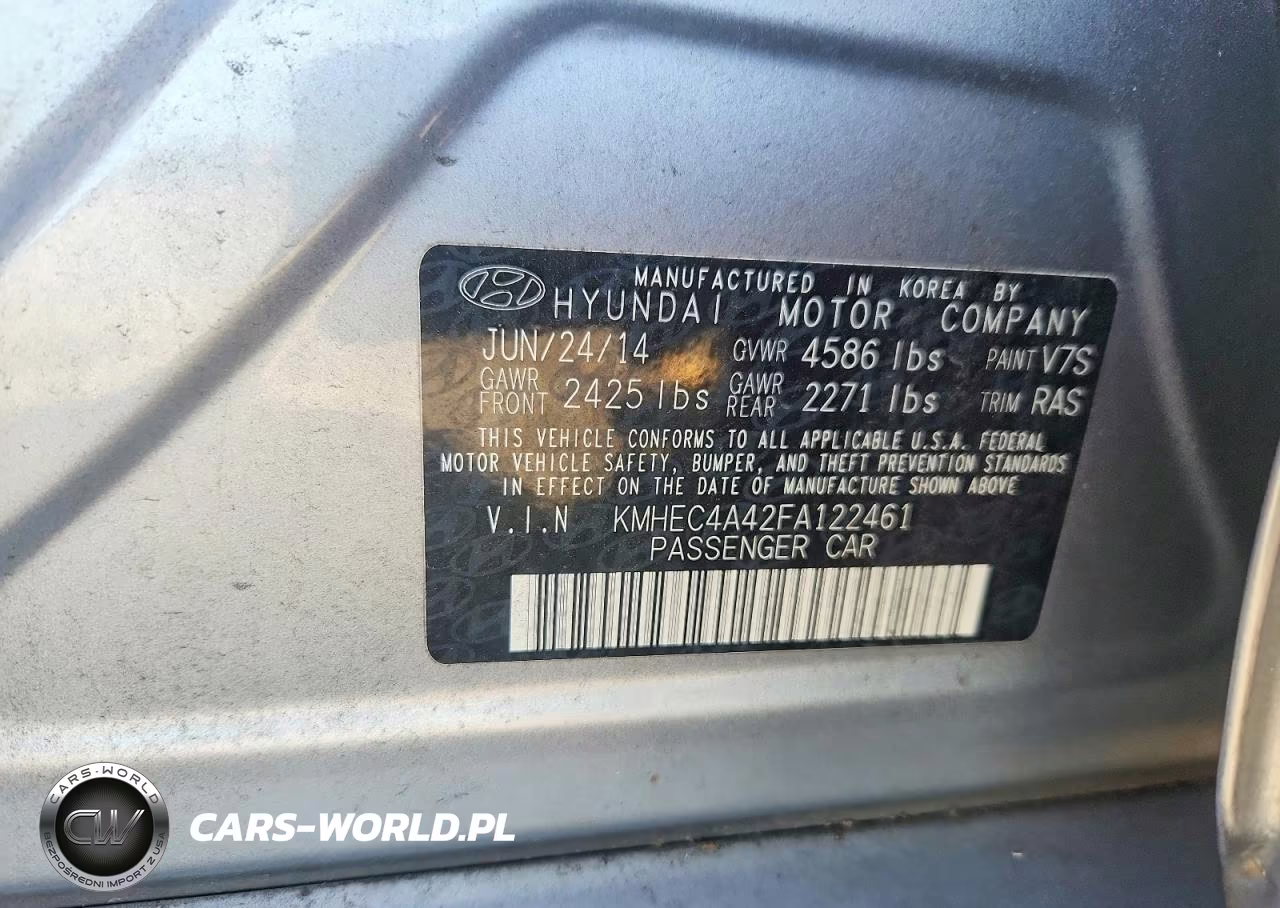 2015 Hyundai Sonata Hybrid Limited VIN:KMHEC4A42FA122461 - 12
