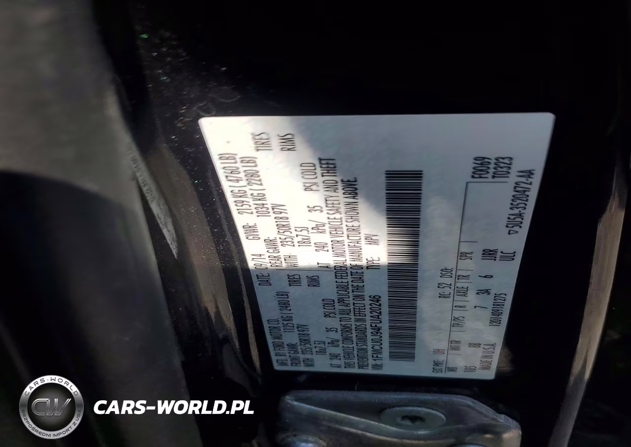 2015 Ford Escape Titanium VIN:1FMCU0J94FUA20246 - 13