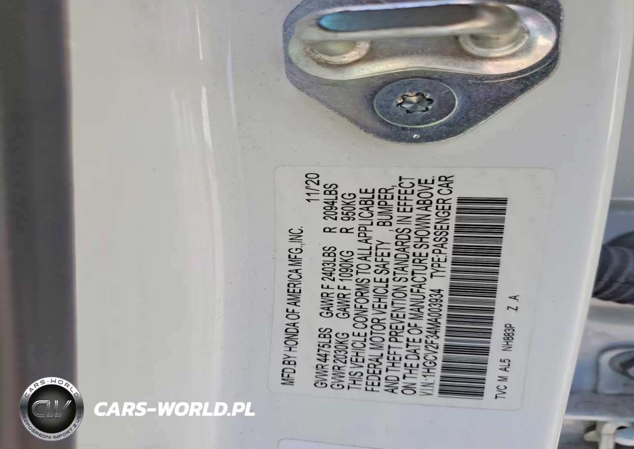 2021 Honda Accord Sport VIN:1HGCV2F34MA003934 - 12