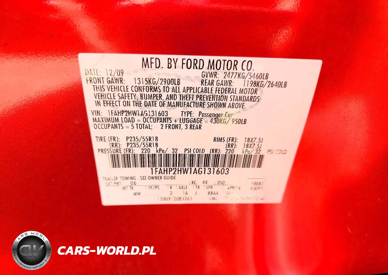 2010 Ford Taurus Sel VIN:1FAHP2HW1AG131603 - 12