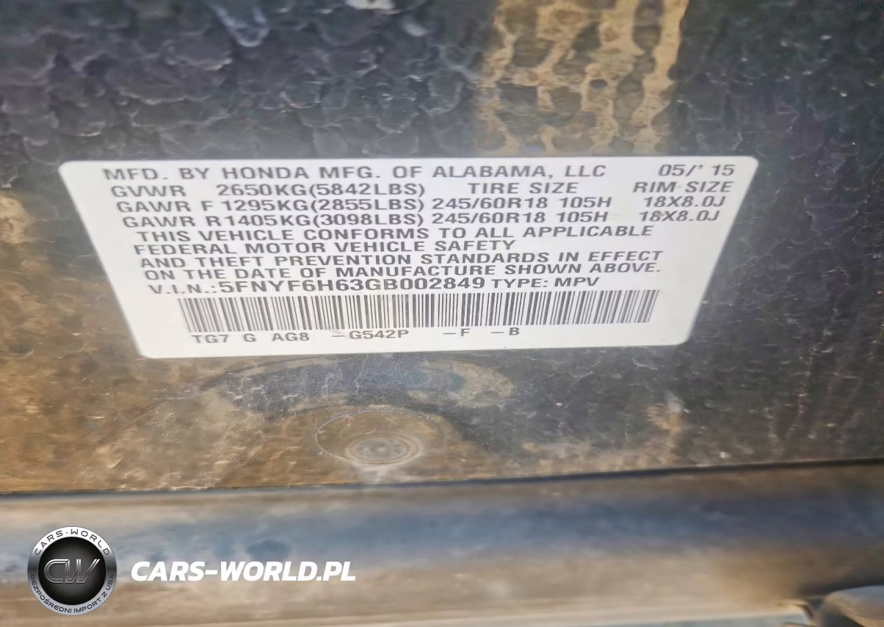 2016 Honda Pilot Exl VIN:5FNYF6H63GB002849 - 13