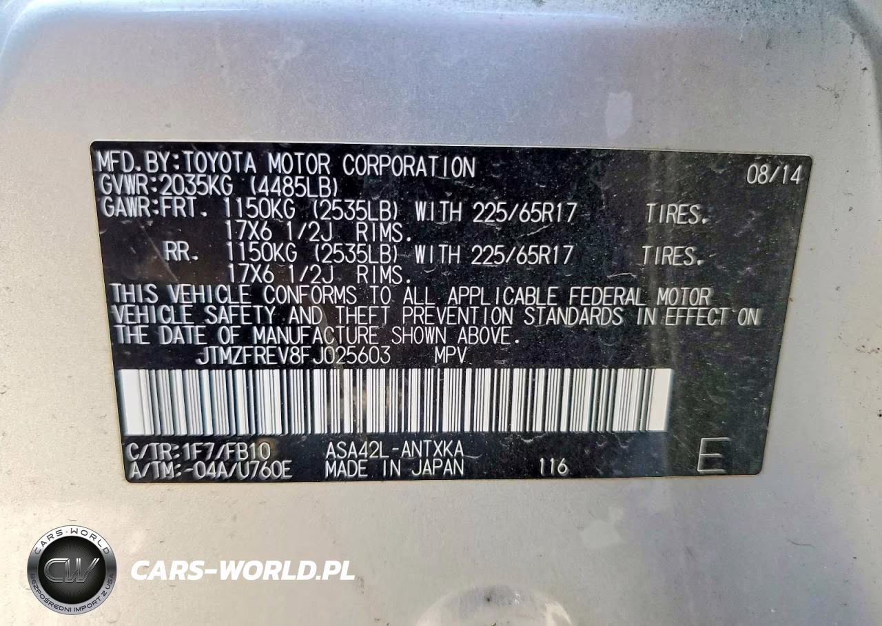2015 Toyota Rav4 Le VIN:JTMZFREV8FJ025603 - 13