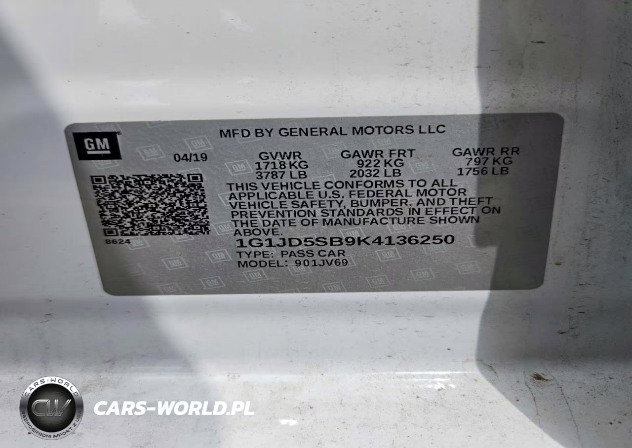 2019 Chevrolet Sonic Lt VIN:1G1JD5SB9K4136250 - 12
