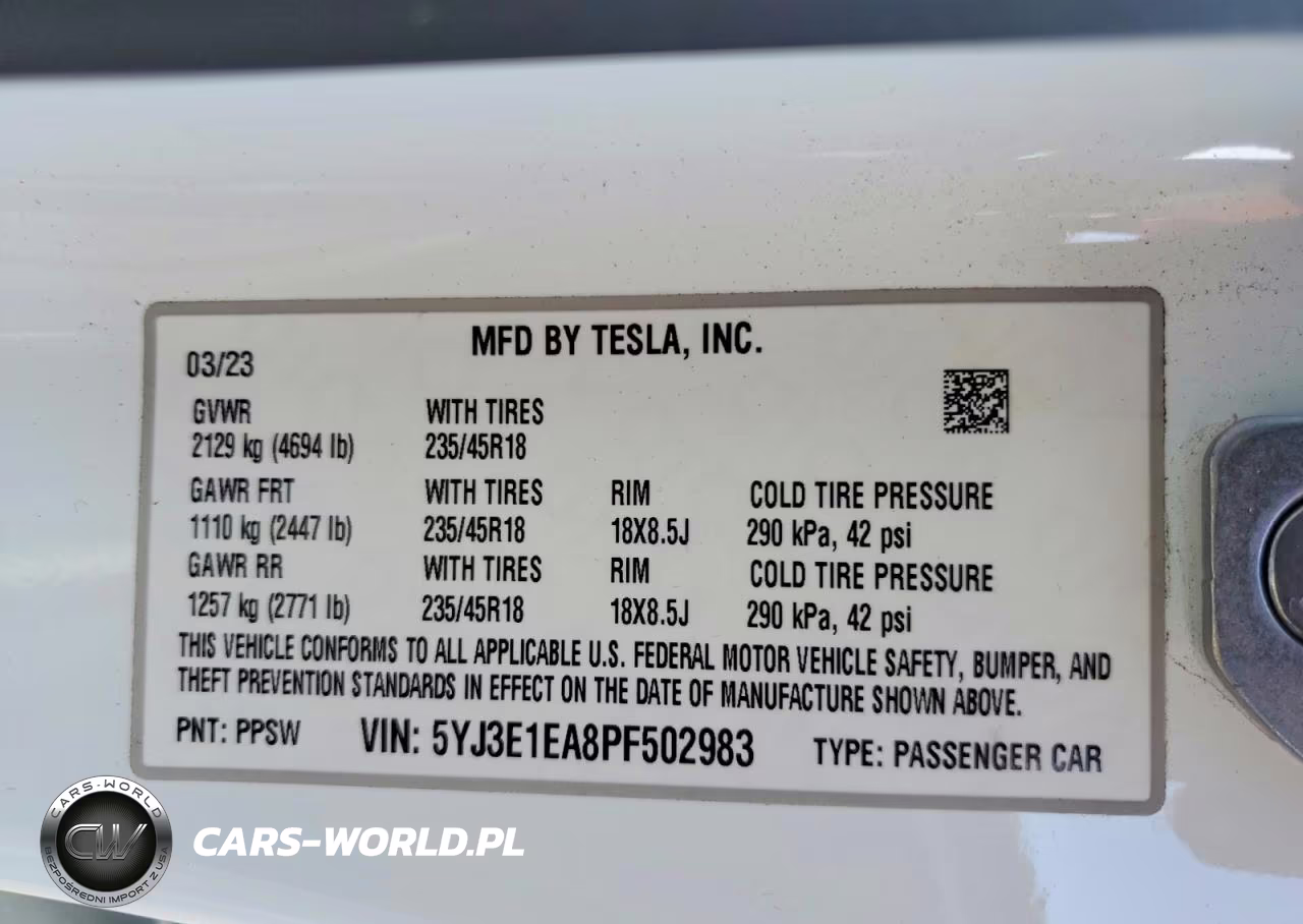 2023 Tesla Model 3 VIN:5YJ3E1EA8PF502983 - 13