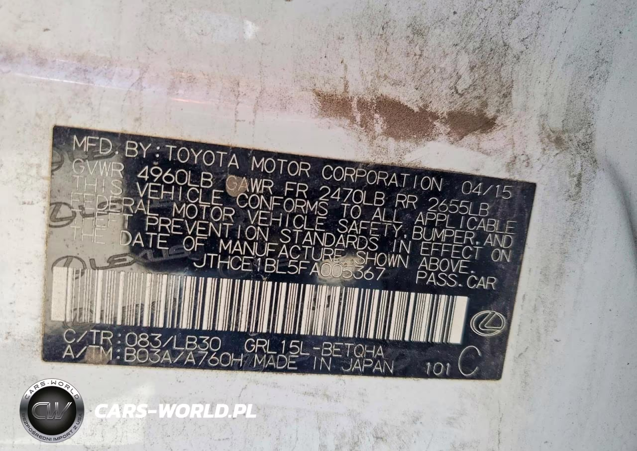 2015 Lexus Gs 350 VIN:JTHCE1BL5FA005367 - 13