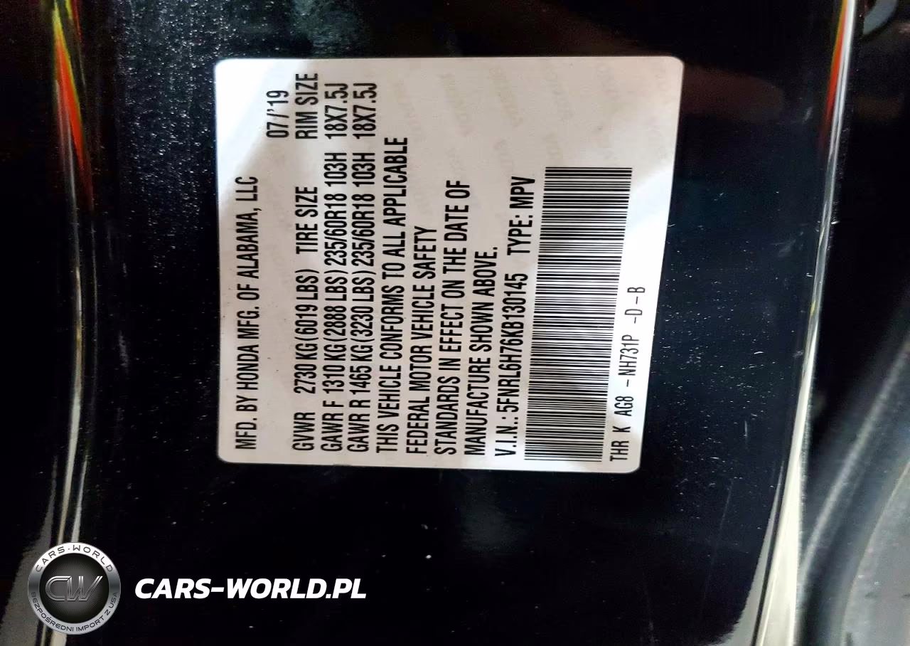 2019 Honda Odyssey Exl VIN:5FNRL6H76KB130145 - 13