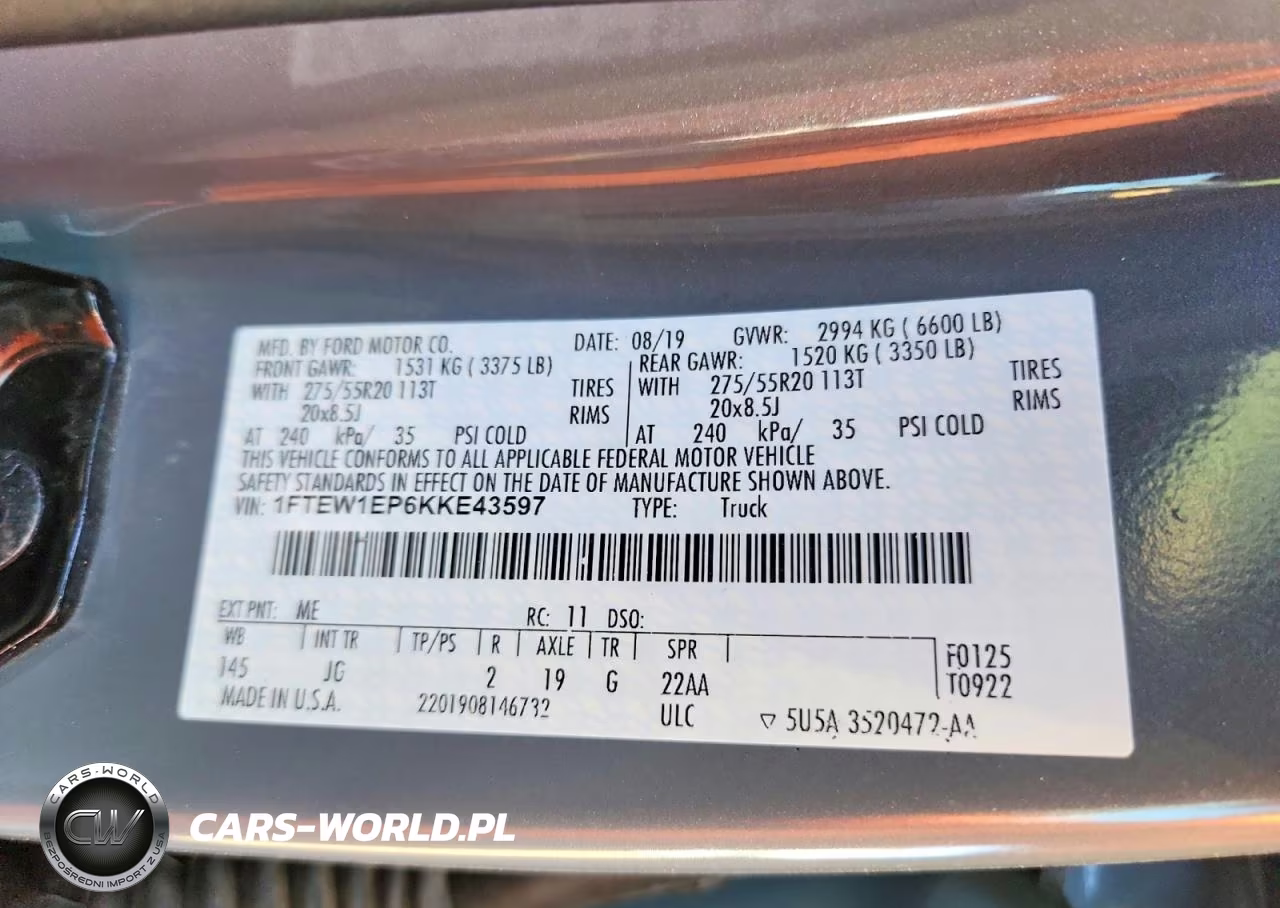 2019 Ford F150 Supercrew VIN:1FTEW1EP6KKE43597 - 12