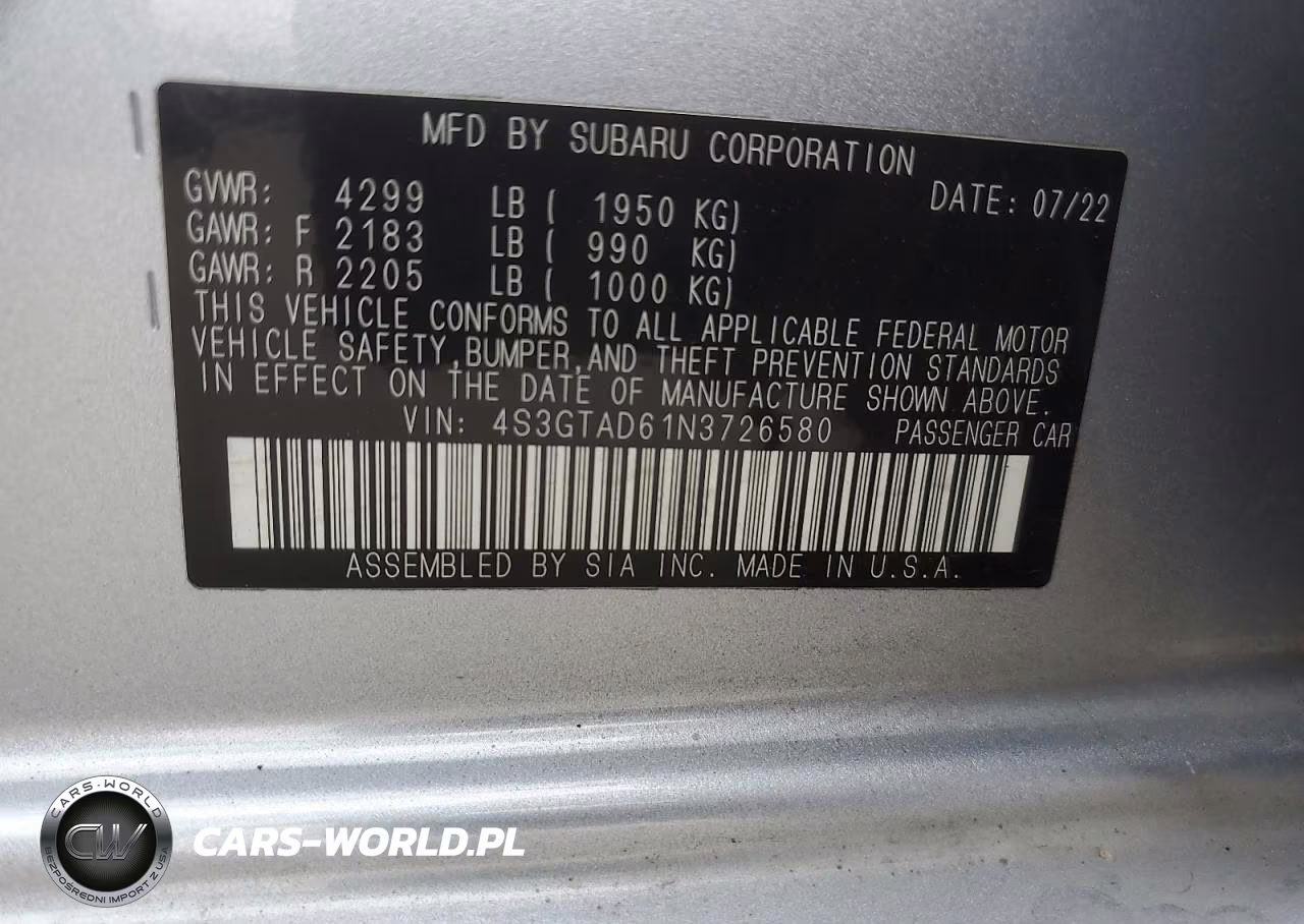 2022 Subaru Impreza Premium VIN:4S3GTAD61N3726580 - 12