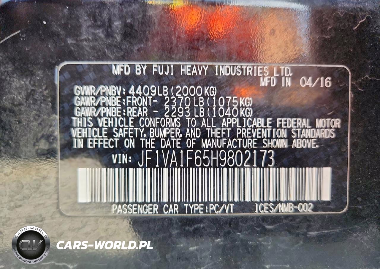 2017 Subaru Wrx Premium VIN:JF1VA1F65H9802173 - 13