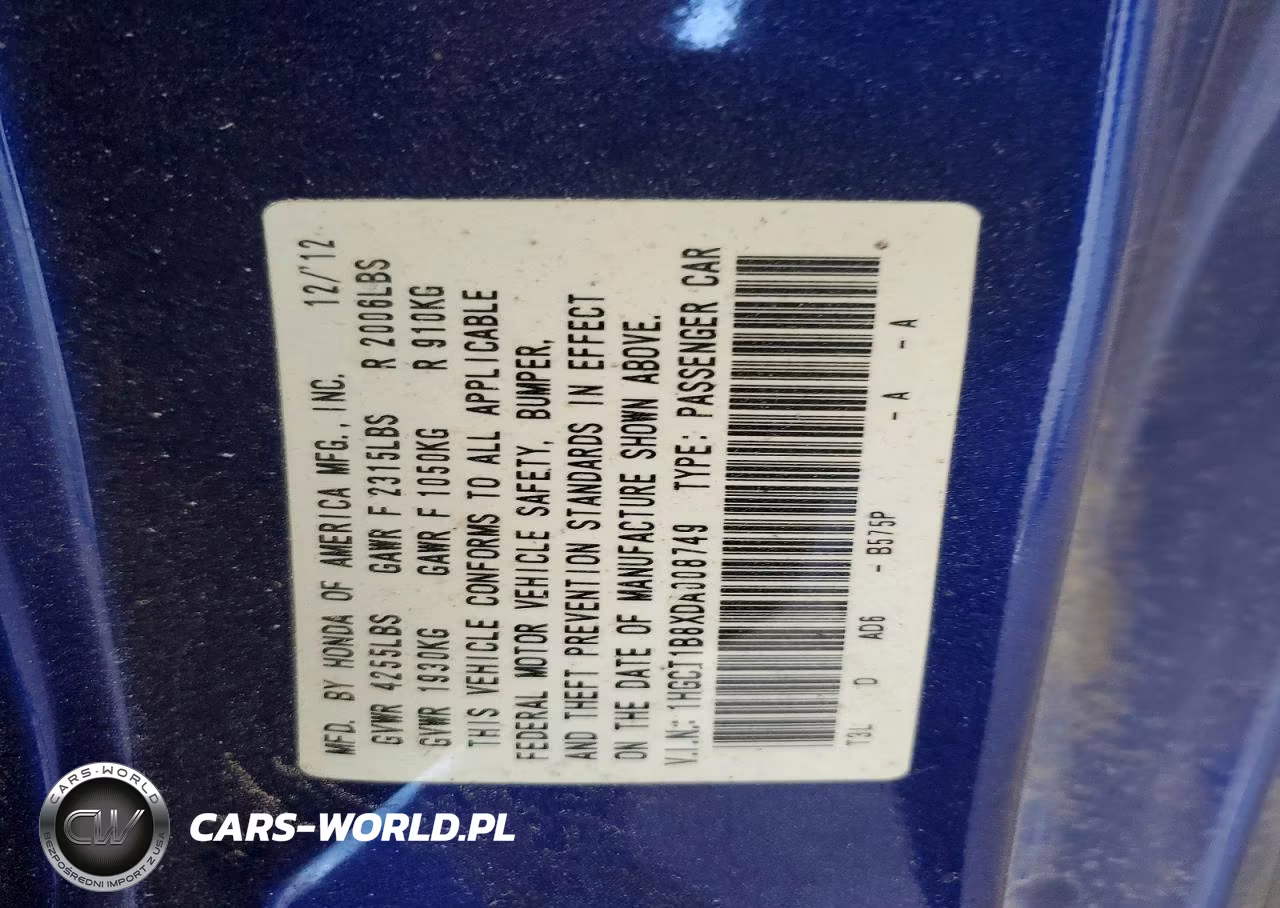 2013 Honda Accord Exl VIN:1HGCT1B8XDA008749 - 13