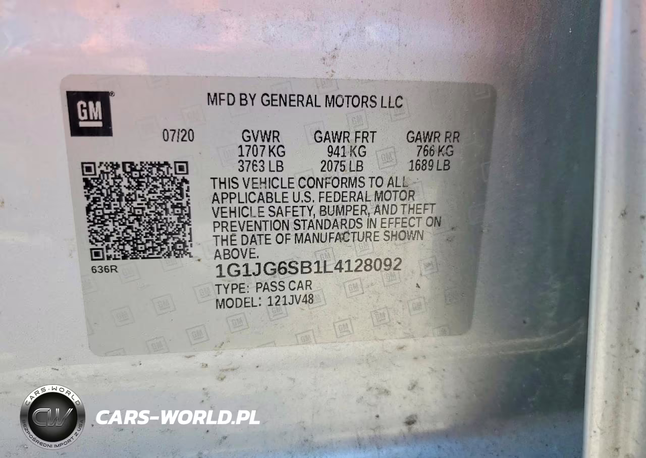 2020 Chevrolet Sonic VIN:1G1JG6SB1L4128092 - 12