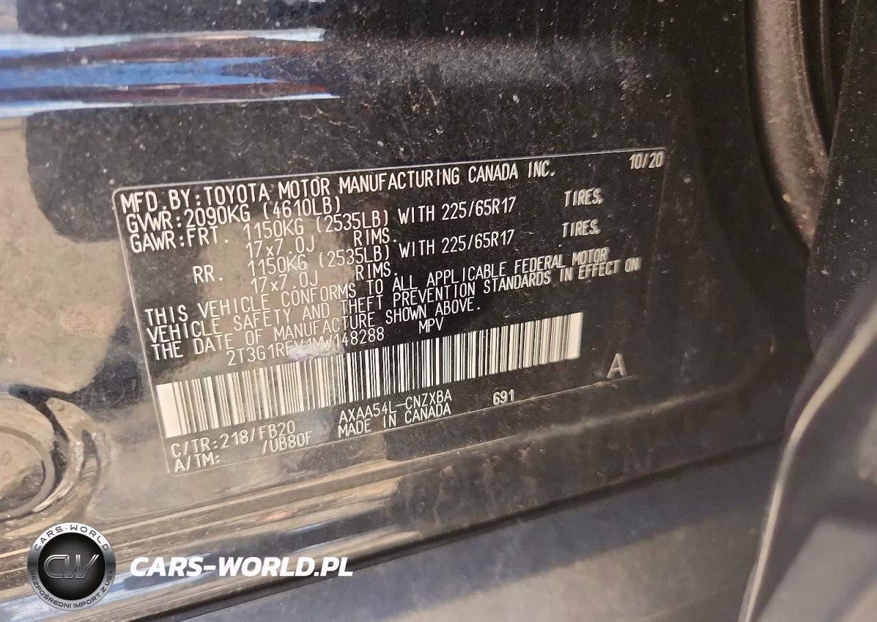 2021 Toyota Rav4 Le VIN:2T3G1RFV1MW148288 - 12