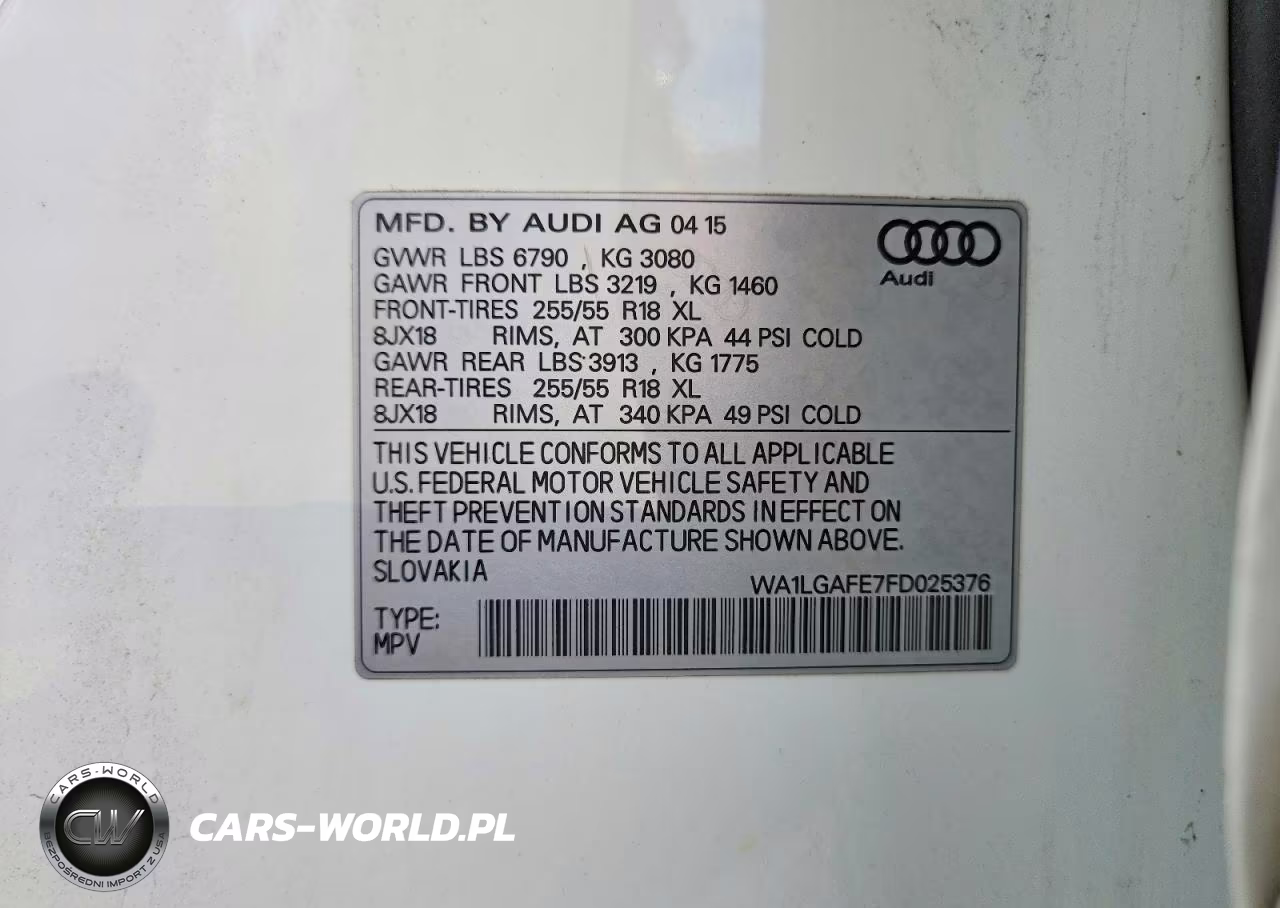 2015 Audi Q7 Premium Plus VIN:WA1LGAFE7FD025376 - 13