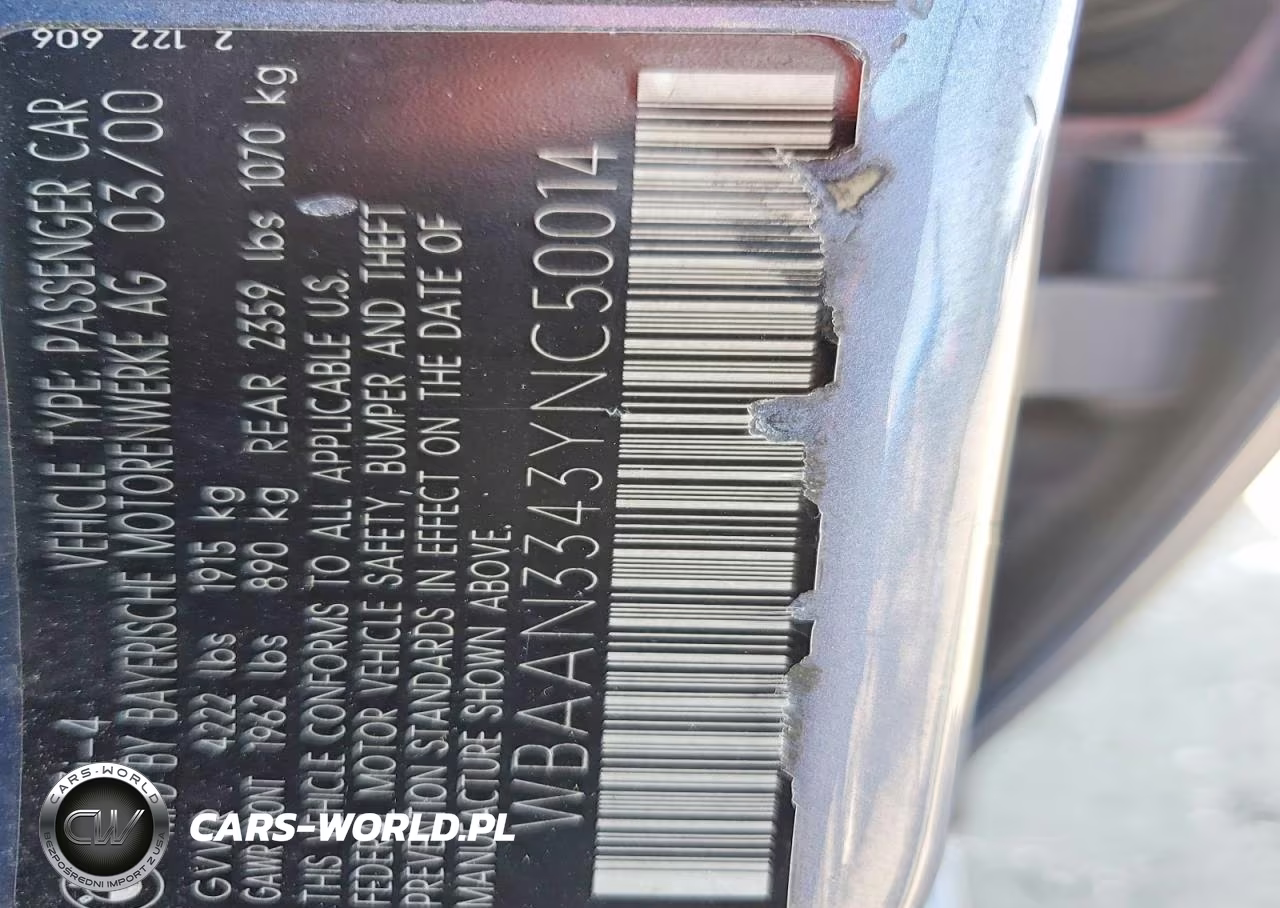 2000 BMW 323 I VIN:WBAAN3343YNC50014 - 12
