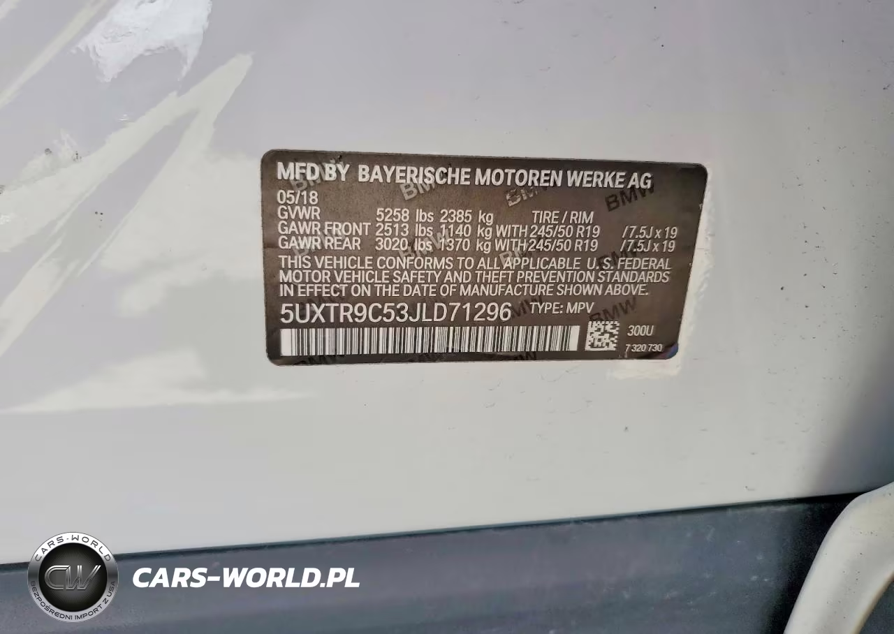 2018 BMW X3 xDrive30I VIN:5UXTR9C53JLD71296 - 13
