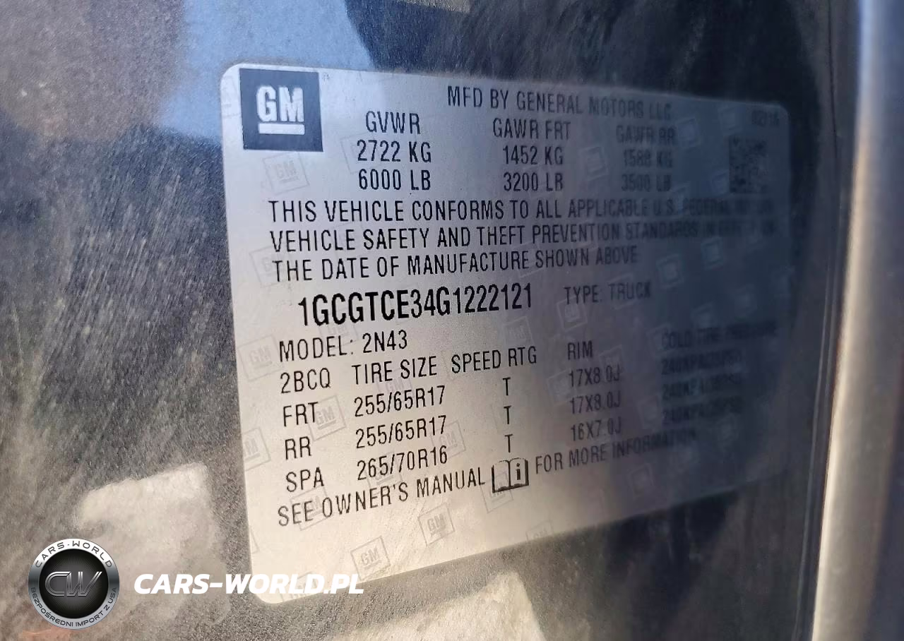 2016 Chevrolet Colorado Lt VIN:1GCGTCE34G1222121 - 12