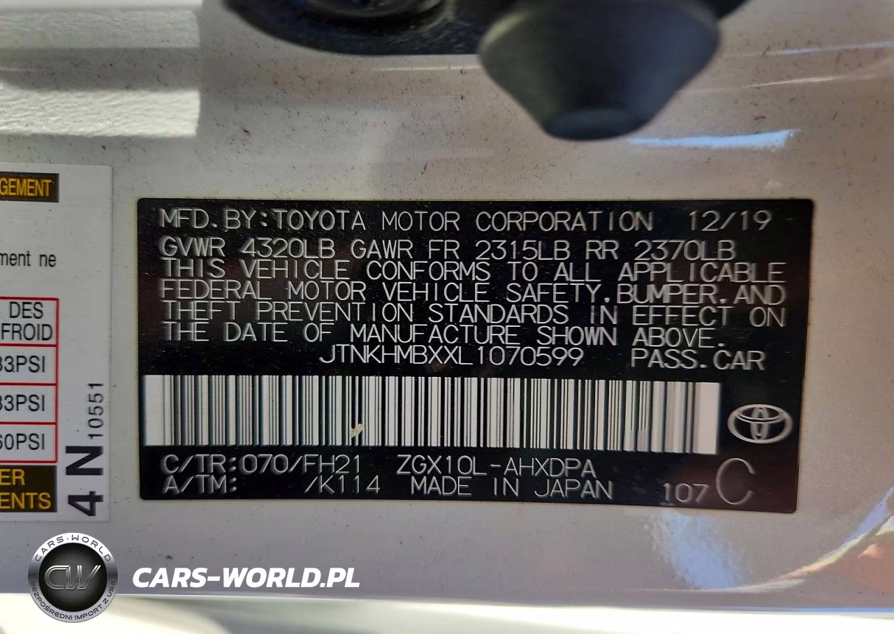 2020 Toyota C-Hr Le VIN:JTNKHMBXXL1070599 - 12