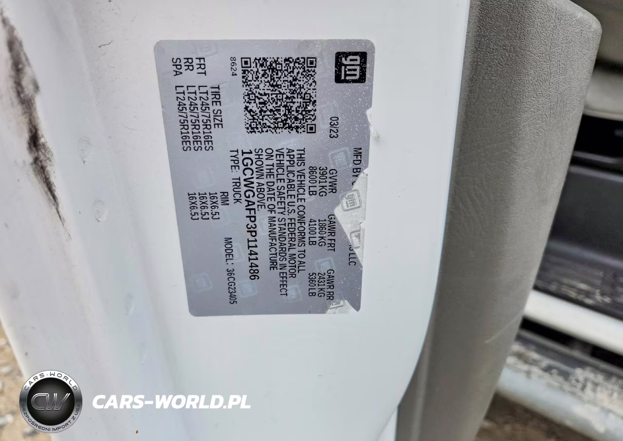 2023 Chevrolet Express G2500 Delivery Van VIN:1GCWGAFP3P1141486 - 12