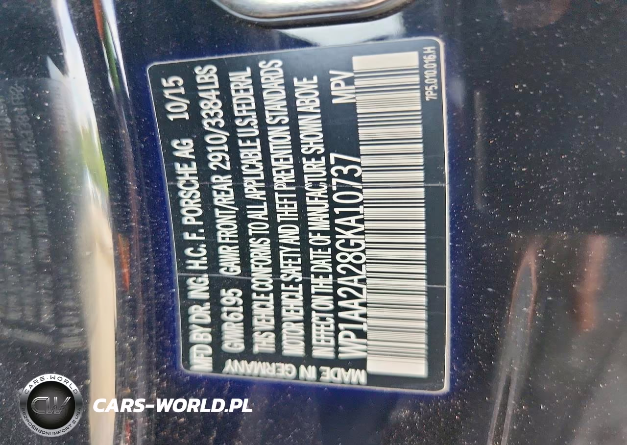 2016 Porsche Cayenne VIN:WP1AA2A28GKA10737 - 13