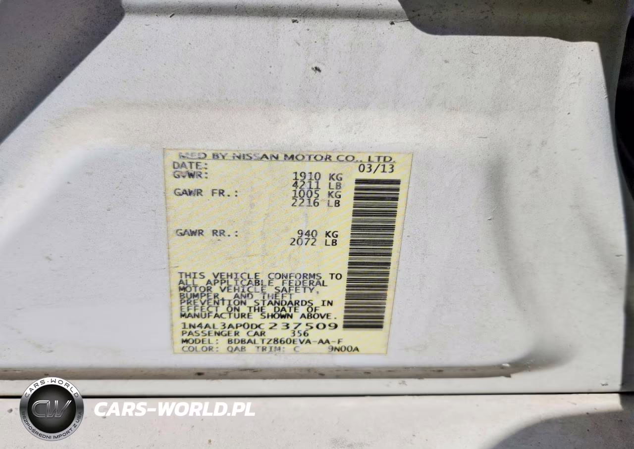 2013 Nissan Altima 2.5 VIN:1N4AL3AP0DC237509 - 12
