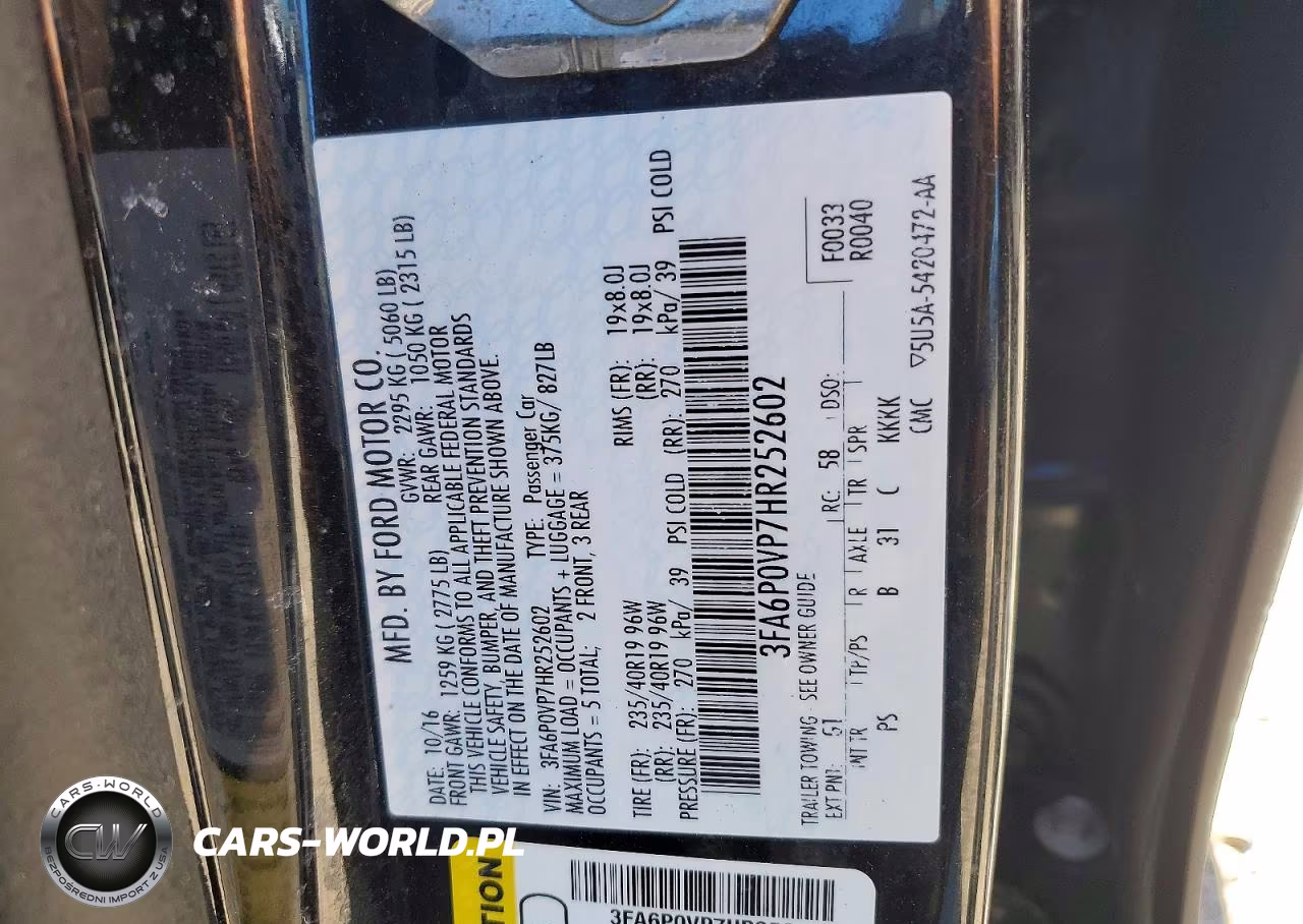 2017 Ford Fusion Sport VIN:3FA6P0VP7HR252602 - 12