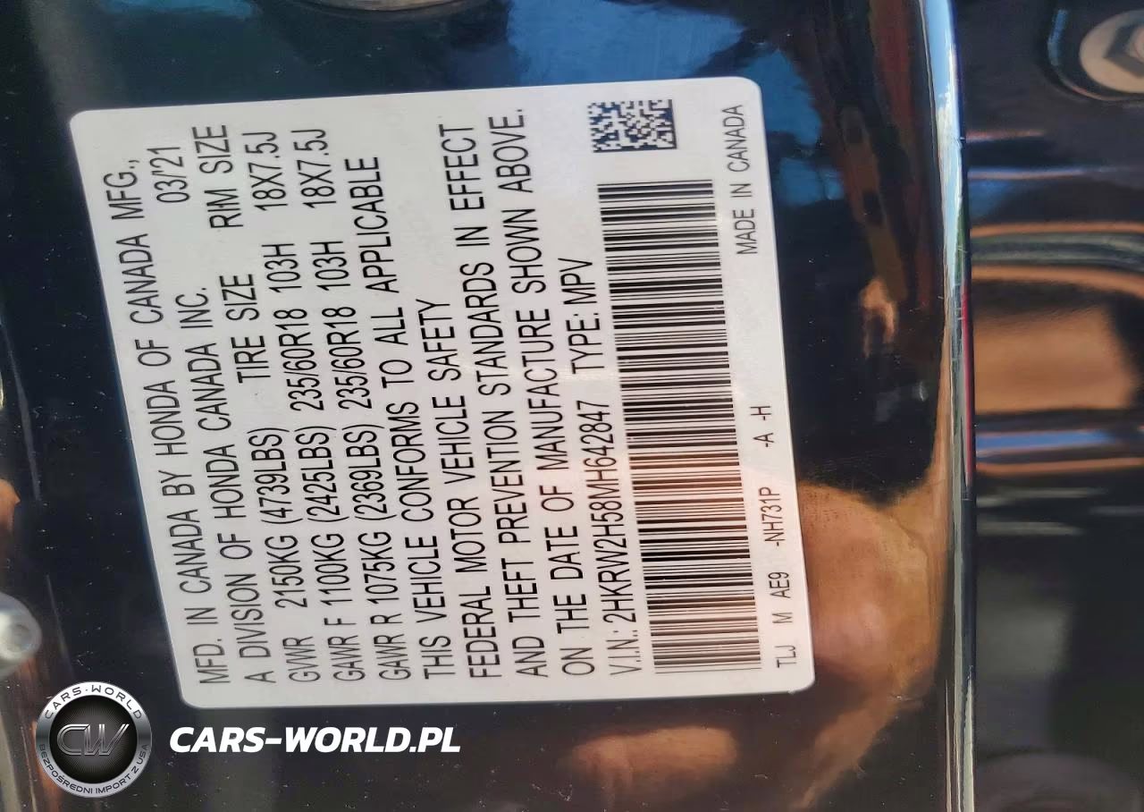 2021 Honda Cr-V Ex VIN:2HKRW2H58MH642847 - 13