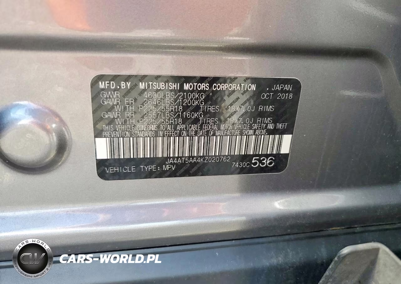 2019 Mitsubishi Eclipse Cross Se VIN:JA4AT5AA4KZ020762 - 12